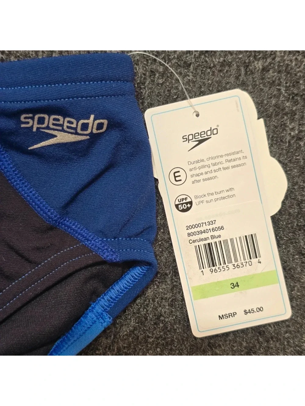 Speedo Men's Swim Briefs Cerulean Blue Colorblock Swimsuit NWT Size 34